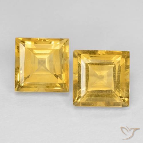 3.73ctw Natürlicher Mittleres Gold Citrin, Quadrat, VVS-VS