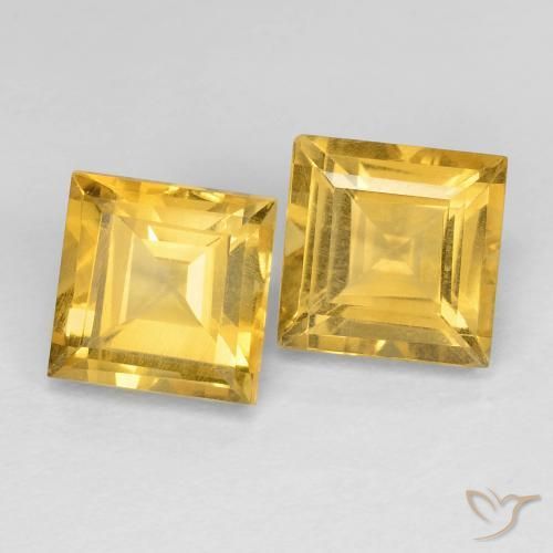 3.73 ct natürliche Mittleres Gold Citrin-Edelsteine, Quadrat, VVS-VS
