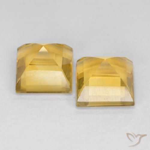 3.73 ct natürliche Mittleres Gold Citrin-Edelsteine, Quadrat, VVS-VS
