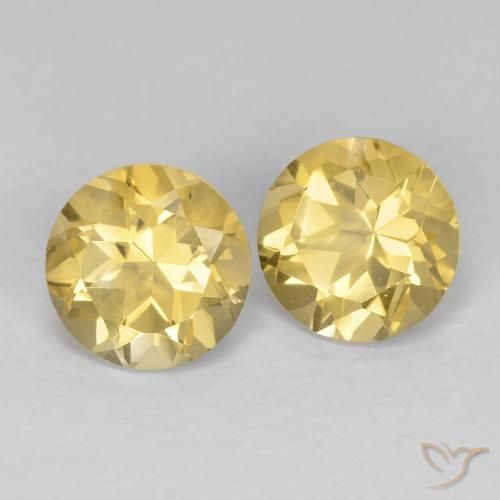 2.52 ct natürliche hellgelb Citrin-Edelsteine, Runden, VVS