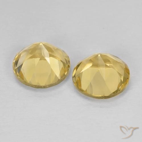 2.52 ct natürliche hellgelb Citrin-Edelsteine, Runden, VVS