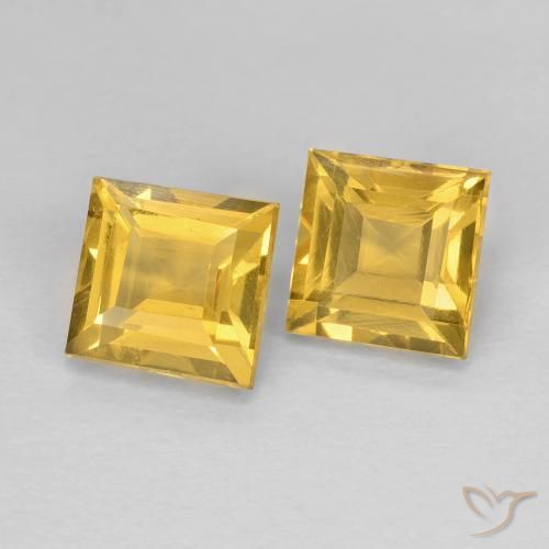 2.18 ct natürliche Golden Citrin-Edelsteine, Quadrat, VS