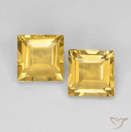 2.11ctw Natürlicher Golden Citrin, Quadrat, VVS-VS
