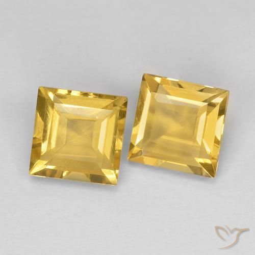 2.11 ct natürliche Golden Citrin-Edelsteine, Quadrat, VVS-VS