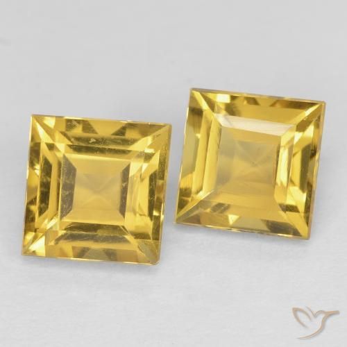 2.03 ct natürliche gold-orange Citrin-Edelsteine, Quadrat, Lichtundurchlässig