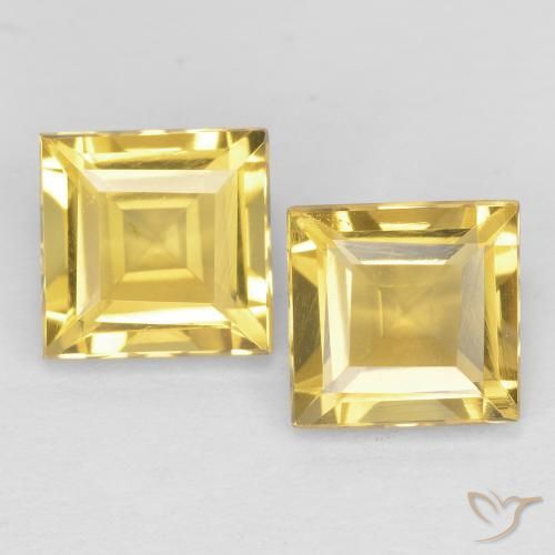 2.03ctw Natürlicher Helles Gold Citrin, Quadrat, VS