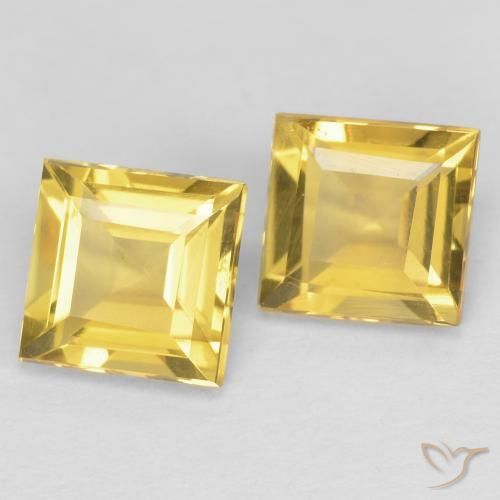 2.03 ct natürliche Helles Gold Citrin-Edelsteine, Quadrat, VS