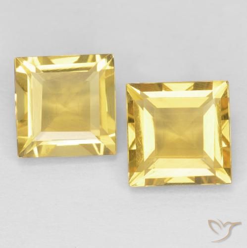 2.09ctw Natürlicher Gold-gelb Citrin, Quadrat, VVS-VS
