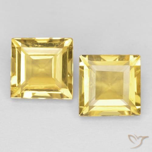 1.95ctw Natürlicher Mittleres Gold Citrin, Quadrat, VVS-VS