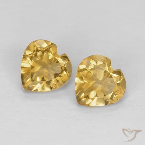 0.83ctw Natürlicher hellgolden Citrin, Herz, VVS