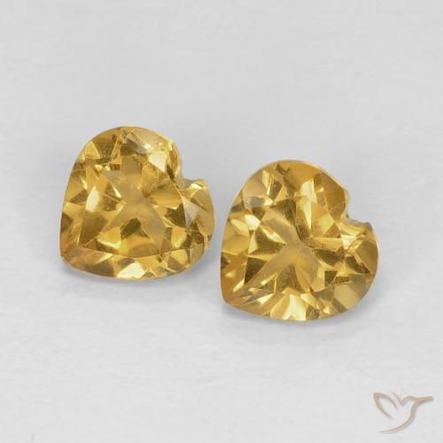 0.82ctw Natürlicher hellgolden Citrin, Herz, VVS