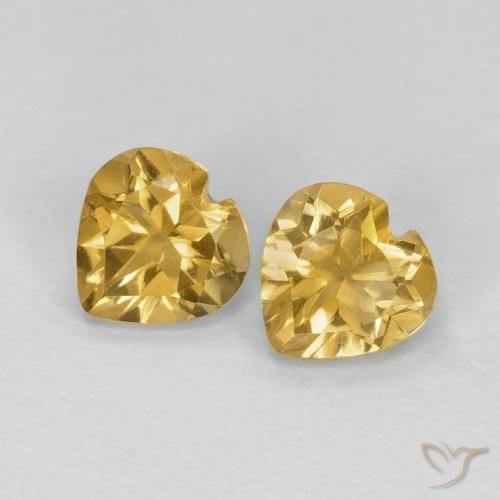 0.79ctw Natürlicher hellgolden Citrin, Herz, VVS