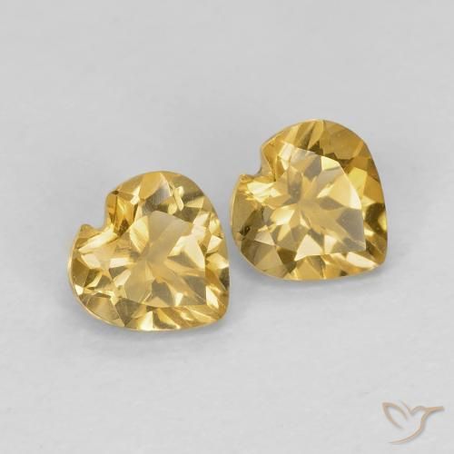 0.79 ct natürliche hellgolden Citrin-Edelsteine, Herz, VVS