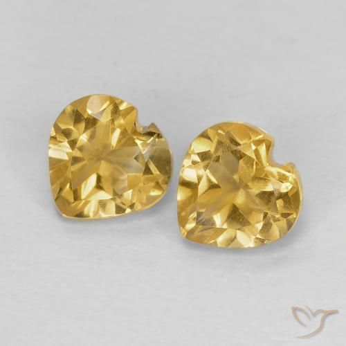 0.97ctw Natürlicher hellgolden Citrin, Herz, VVS