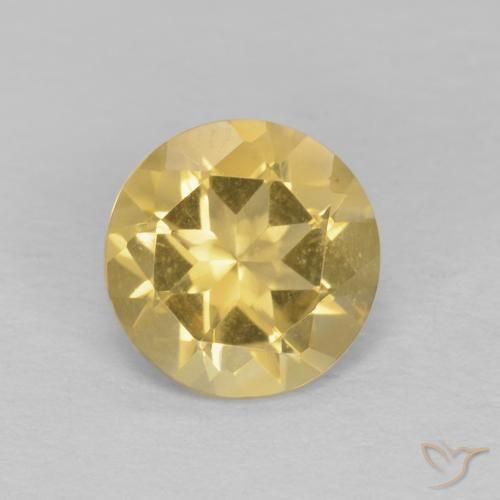 1.13ct Natürlicher Helles Gold-Gelb Citrin, Runden, VVS