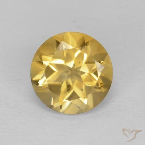 1.24ct Natürlicher Hell Gold Citrin, Runden, VVS