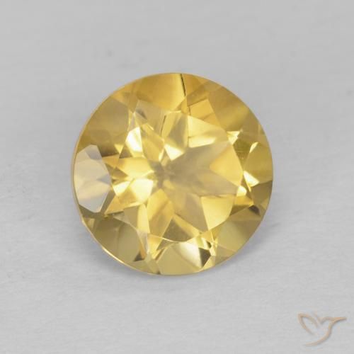 9,17 ctw natürlicher Hell Gold Citrin, Runden, VVS