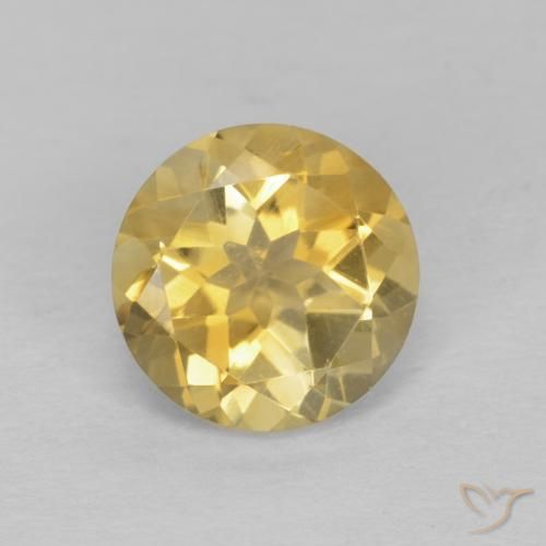 1.30ct Natürlicher Helles Gold-Gelb Citrin, Runden, VVS