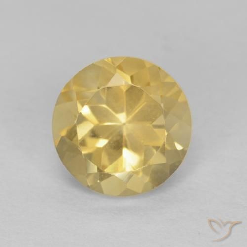 1.36ct Natürlicher hellgelb Citrin, Runden, VVS-VS