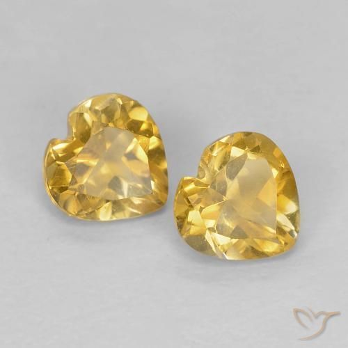 0.87ctw Natürlicher Mittelgold Citrin, Herz, VVS-VS