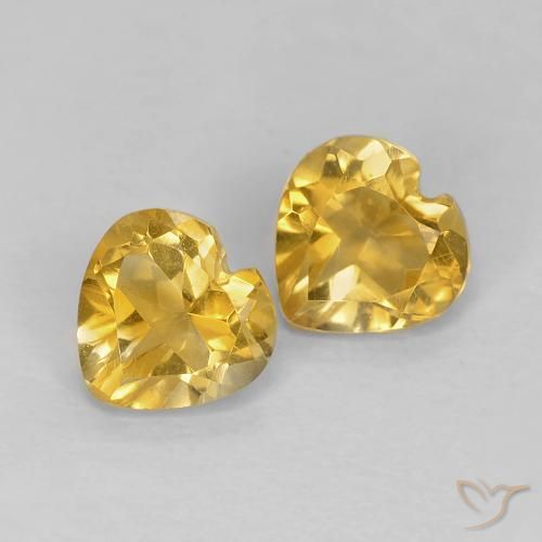 0.87 ct natürliche Mittelgold Citrin-Edelsteine, Herz, VVS-VS