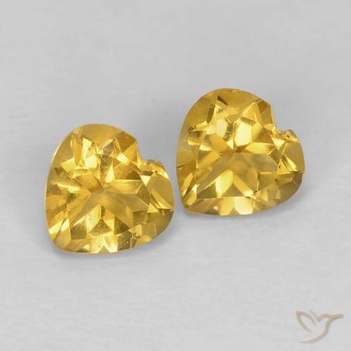 0.87ctw Natürlicher gold-orange Citrin, Herz, VS