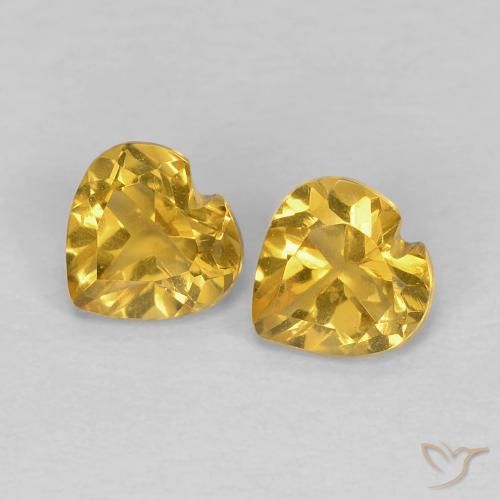 0.84ctw Natürlicher gold-orange Citrin, Herz, VVS-VS