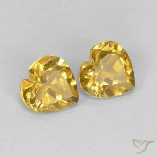 0.84 ct natürliche gold-orange Citrin-Edelsteine, Herz, VVS-VS