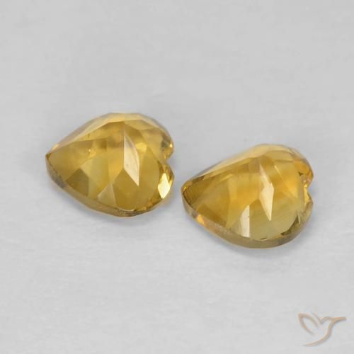 0.84 ct natürliche gold-orange Citrin-Edelsteine, Herz, VVS-VS