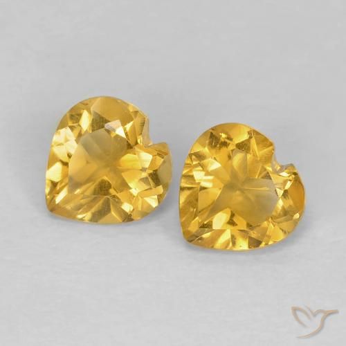 0.88ctw Natürlicher Mittelgold Citrin, Herz, VVS-VS