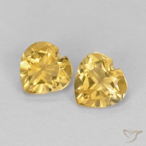 0.91ctw Natürlicher Mittelgold Citrin, Herz, VVS