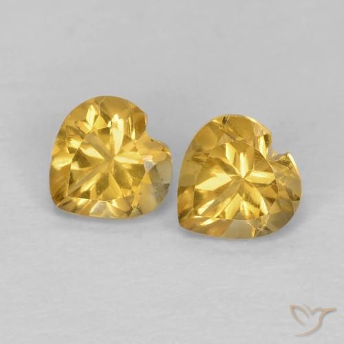 0.89ctw Natürlicher gold-orange Citrin, Herz, VS