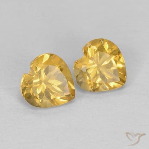 0.89 ct natürliche gold-orange Citrin-Edelsteine, Herz, VS