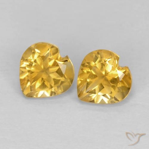 1.00ctw Natürlicher Mittelgold Citrin, Herz, VVS-VS, Photo A