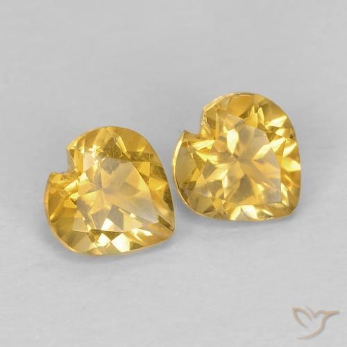1.00 ct natürliche Mittelgold Citrin-Edelsteine, Herz, VVS-VS