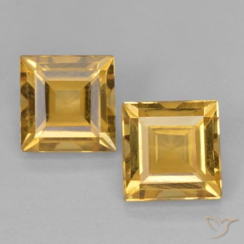 2.15ctw Natürlicher Mittleres Gold Citrin, Quadrat, VS