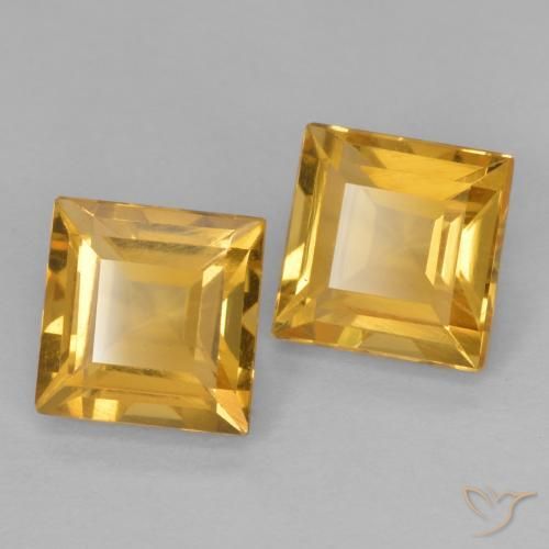 2.15 ct natürliche Mittleres Gold Citrin-Edelsteine, Quadrat, VS