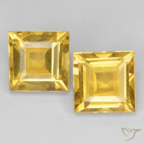 2.15ctw Natürlicher Mittleres Gold Citrin, Quadrat, VVS-VS