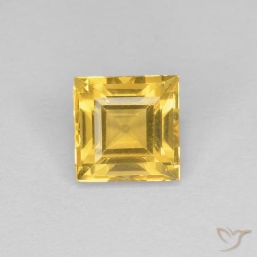 1.09ct Natürlicher Mittelgelb Citrin, Quadrat, VVS-VS