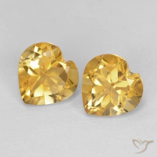 1.38ctw Natürlicher Tiefes Goldorange Citrin, Herz, VVS-VS