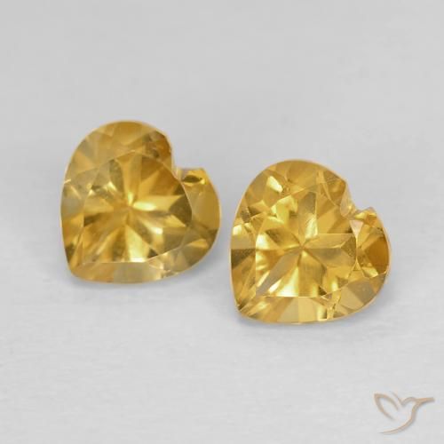 0.92ctw Natürlicher gold-orange Citrin, Herz, VVS