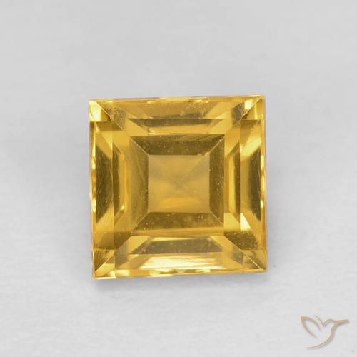1.24ct Natürlicher Tiefes Gold Citrin, Quadrat, VVS-VS