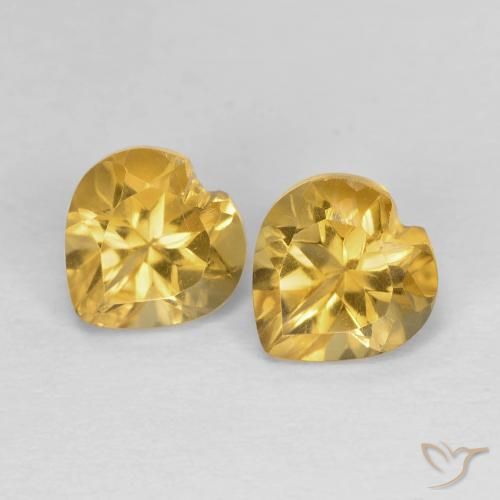 1.61ctw Natürlicher Mittelgold Citrin, Herz, VVS