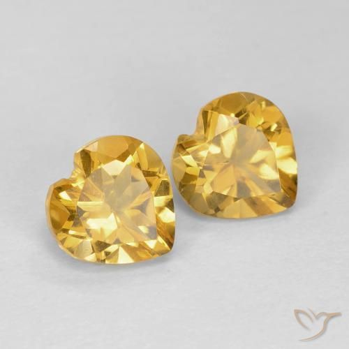 1.49 ct natürliche Tiefes Gold Citrin-Edelsteine, Herz, VVS