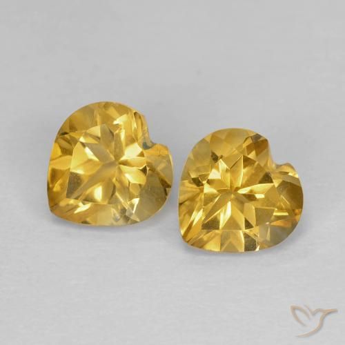 1.55ctw Natürlicher Mittelgold Citrin, Herz, VVS