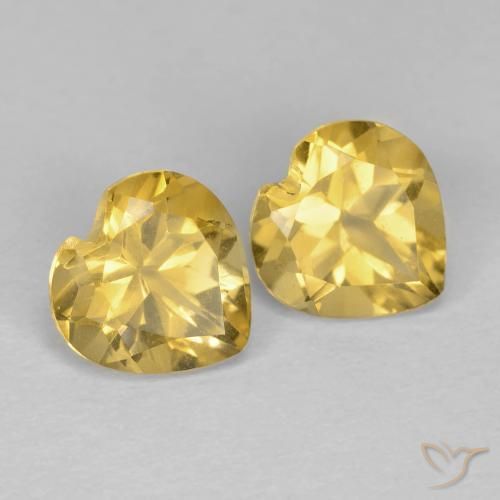 1.43 ct natürliche Gold-gelb Citrin-Edelsteine, Herz, VVS