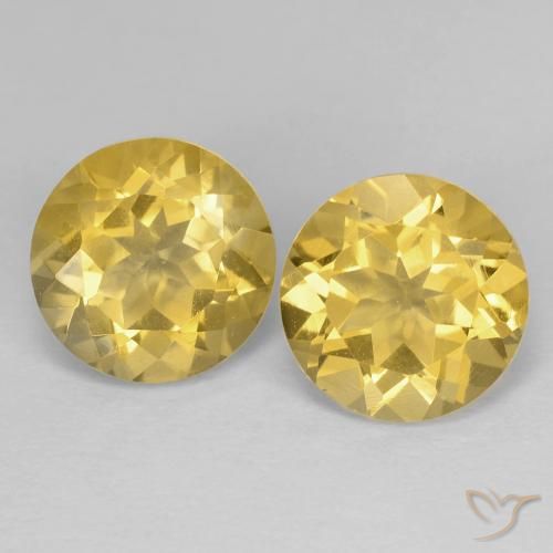 3.80ctw Natürlicher Mittleres Gold Citrin, Runden, VS