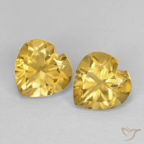1.49ctw Natürlicher Gelblich Gold Citrin, Herz, VVS