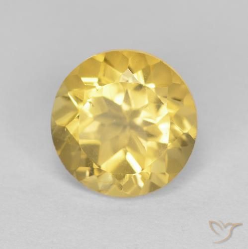 1.32ct Natürlicher Hell Gold Citrin, Runden, VVS