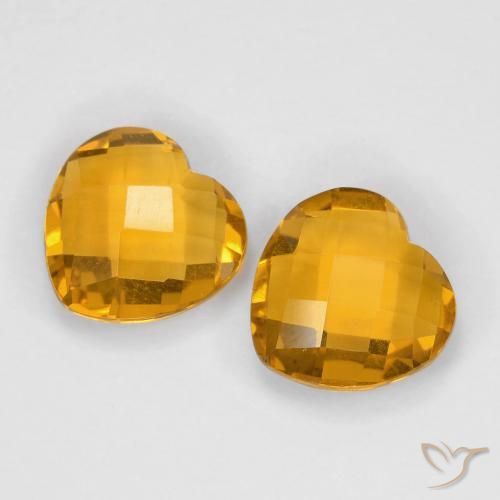 3.00ctw Natürlicher Orange-Gold Citrin, Herz, VVS